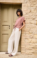 YAYA broek geweven - creme/wit