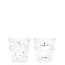 Bastion Collections espresso glas met titaan, witte en zwarte accenten