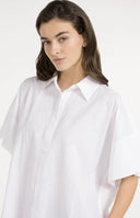 Witte YAYA blouse in een oversized pasvorm met klassieke kraag en knoopsluiting