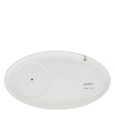 Ovaal Bastion Collections bord met de tekst enjoy in zwart en wit aardewerk