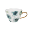 Urban Nature Culture mok l good morning happiness in wit, groen, blauw en goud met een gouden oor