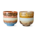Set van vier HKliving noodle schalen uit de Seabreeze collectie in diverse kleuren keramiek.