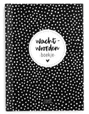 Zoedt wachtwoordenboekje met zwarte en witte hardcover in A6 formaat