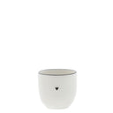 Zwart-witte bolvormige eierdop van Bastion Collections van aardewerk