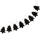 Slinger kerstboom in zwart papier met 30 kerstboompjes