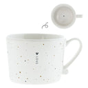Bastion Collections mok l dots in de kleur karamel en wit