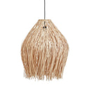 De hanglamp Summer van het merk Original Home in naturelkleurig gevlochten rotan, hangend aan het plafond.