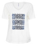 Zoso shirt met print in navy en wit