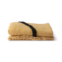 HKliving plaid in okerkleur met zwarte details en franjes
