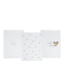 Bastion Collections theedoek in een crème en witte kleurstelling met decoratieve print