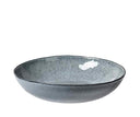 Grote, platte Nordic Sea schaal van Broste Copenhagen in grijs/blauw keramiek