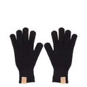 Zwarte gebreide handschoenen van het merk Zusss met een omslag bij de pols en een klein logo labeltje.