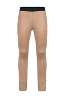 Zusss legging in de kleur taupe met een matte finish en een subtiel Zusss label op de broekspijp