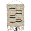 House Doctor wanddoek van naturelkleurig jute met franjes en houten ophangstang