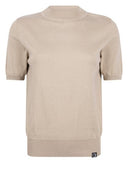 Zoso shirt uma in zandkleur met subtiele glitter