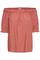 Cream blouse - redwood