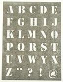 Zinken alfabet sjabloon met letters A tot Z en diverse symbolen