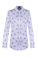 G-maxx blouse zebra met blauw-wit gestreept dessin en zebra-patroon