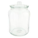 Voorraadpot met een diameter van 14 cm, vervaardigd uit helder glas met bijpassend glazen deksel