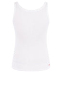 Witte tanktop van Anna Blue met ronde halslijn en ribstructuur.