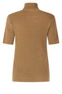 Zoso shirt met col in de kleur bronze met korte mouwen