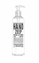 Een transparante 250 ml fles Mijn Stijl handzeep in de geur lily amber.
