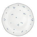 Bastion Collections ontbijtbord daisies in de kleur iris blue met bloemenprint en zwart hartje