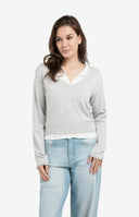 YAYA trui gelaagd - blauw grijs