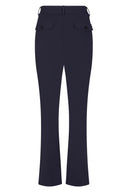 Zoso broek travel belle in donkerblauw uitgevoerd in soepele travelstof met een flair pijp