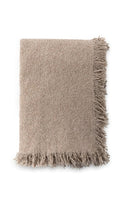 Zacht katoenen YAYA plaid in dusty pink met decoratieve franjes aan de randen