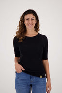Zusss gebreide top - zwart