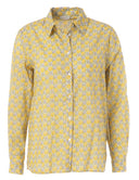 JcSophie blouse coline met een kleurrijk bloemenpatroon in okergeel, lila en off white