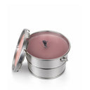Buitenkaars blik in de kleur pastel pink met bijbehorend metalen deksel