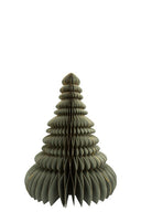 Decoratieve kerstboom van MrsBloom uitgevoerd in donkergroen papier met gouden randen