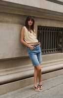 YAYA bermuda denim in jeansblauw met vijfzakkenmodel