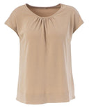 JcSophie top in zandkleur met korte mouwen