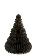 Decoratieve papieren kerstboom van MrsBloom in zwart met gouden rand, formaat 30 x 40 cm.
