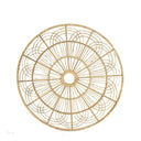 Ronde wanddecoratie van naturelkleurig rattan met een diameter van 80 cm.