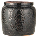 Zwarte keramische bloempot Ib Laursen ocean l met een diameter van 19,5 cm