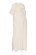 Cream jurk linnen - wit