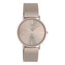 OOZOO horloge C20337 in taupe met stalen mesh band en 32 mm kast
