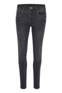 Cream broek jeans in de kleur offblack met een tight fit en hoge taille