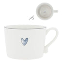Bastion Collections mok l hart van wit aardewerk met een blauw hart