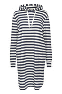 Kaffe tuniek in marine kleur met lange mouwen
