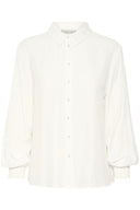 Cream blouse nola in de kleur snow white met klassieke kraag en 3/4 mouwen.