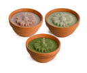 Rustik Lys kaars flower l in terracotta potje met bloemvorm