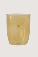 Zusss drinkglas hartje in de kleur oker