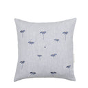 Bastion Collections kussenhoes met geborduurde bloemetjes in blauw en grijs