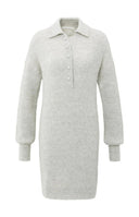 YAYA jurk met kraag - cloud grey