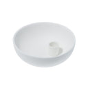 Witte, ronde kaarsenhouder van Storefactory in mat keramiek, diameter 15 cm.